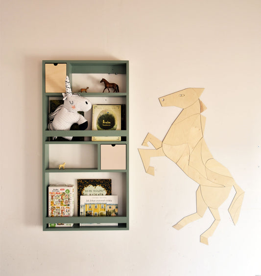 Nástěnná dekorace kůň - origami jednorožec