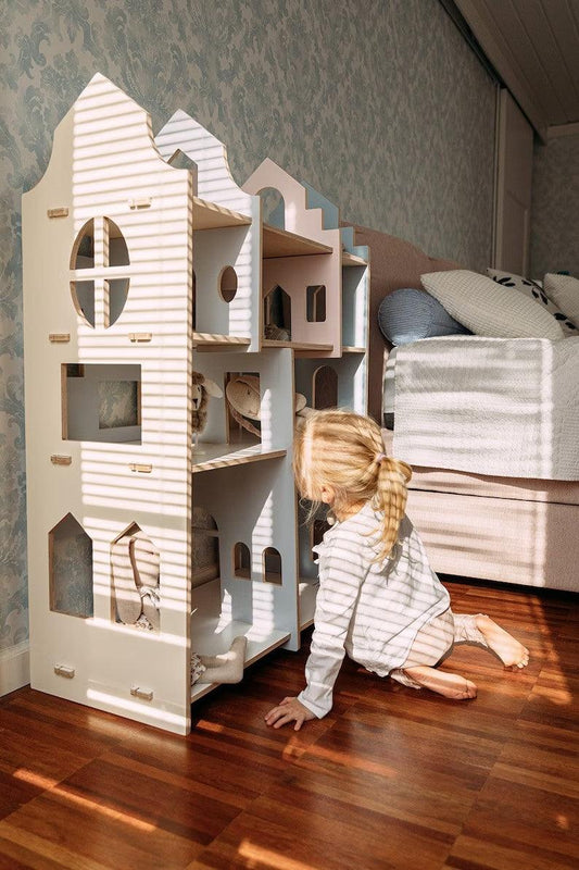 Dětský domek/zástěna 4v1 - Vivawood - montessori dřevěné hračky